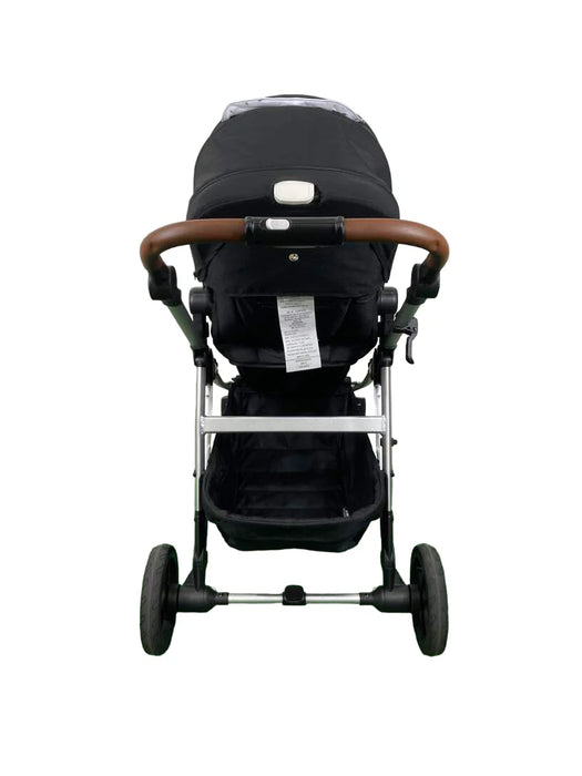 Mockingbird Single to Double 2.0 Stroller, 2024, Black, Silver With Penny Leather, Watercolor Drops