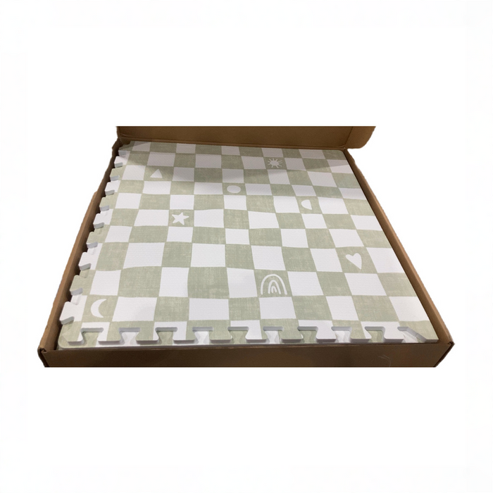 Shop DRAFT - Lalo Play Mat, 4x6, Sage Checkered at GoodBuy Gear