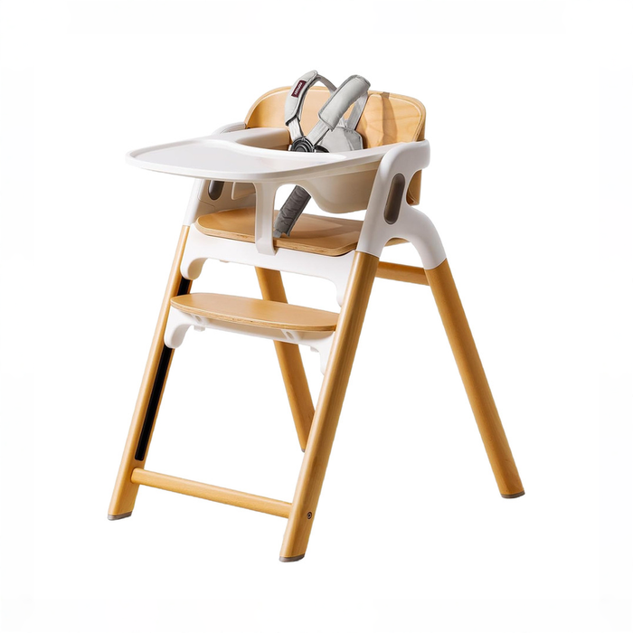 Shop Momcozy DinerPal Wooden High Chair, Natural Wood, without Cushion at GoodBuy Gear