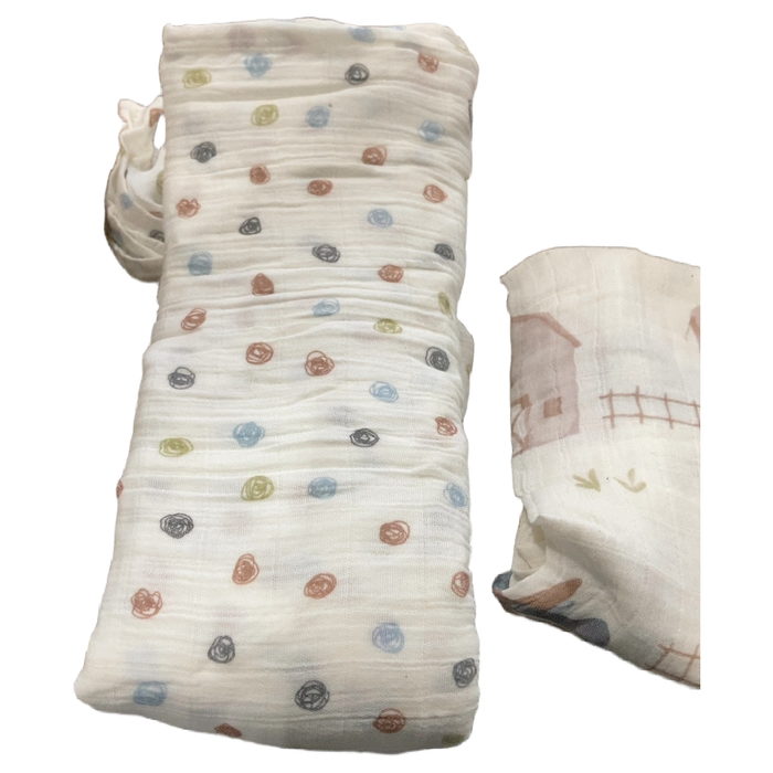 Shop Crane Baby Cotton Muslin Swaddle Set of 2, Charlie Farmhouse Tractor at GoodBuy Gear