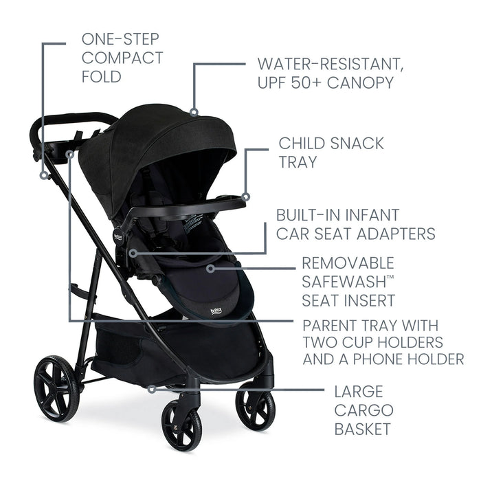 Shop Britax Willow Brook S+ Travel System, 2025, Raven Black at GoodBuy Gear