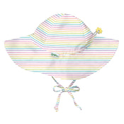 used iPlay Brim Sun Protection Hat, 0-6 Months, Rainbow Pinstripe