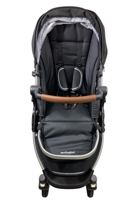 Shop Mockingbird Single to Double 2.0 Stroller, 2024, Silver With Penny Leather, Sky, Watercolor Drops at GoodBuy Gear