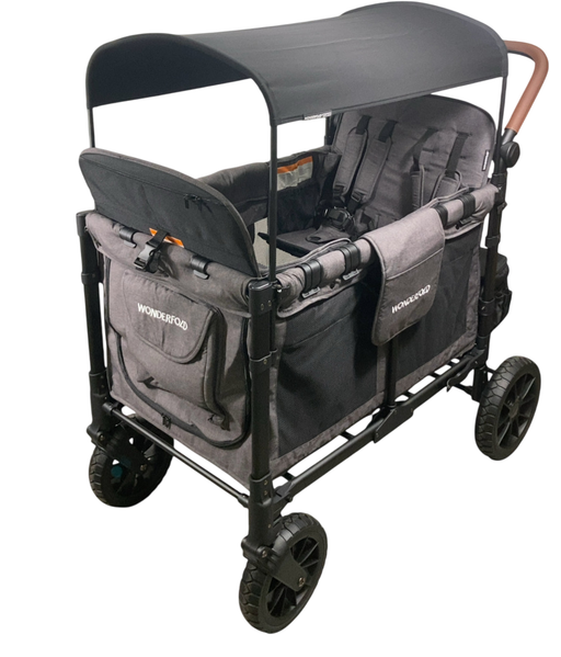 Shop Wonderfold W4 Luxe Quad Stroller Wagon, 2024, Charcoal Grey with Black Frame at GoodBuy Gear