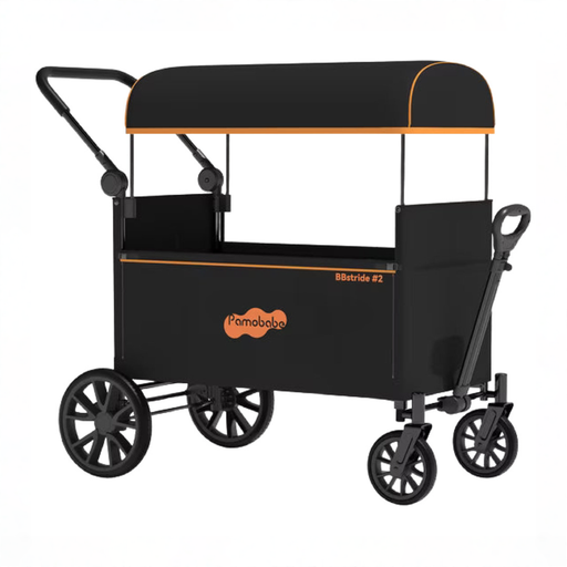 Shop Pamo Babe Wagon Stroller, Black with Orange Accents at GoodBuy Gear