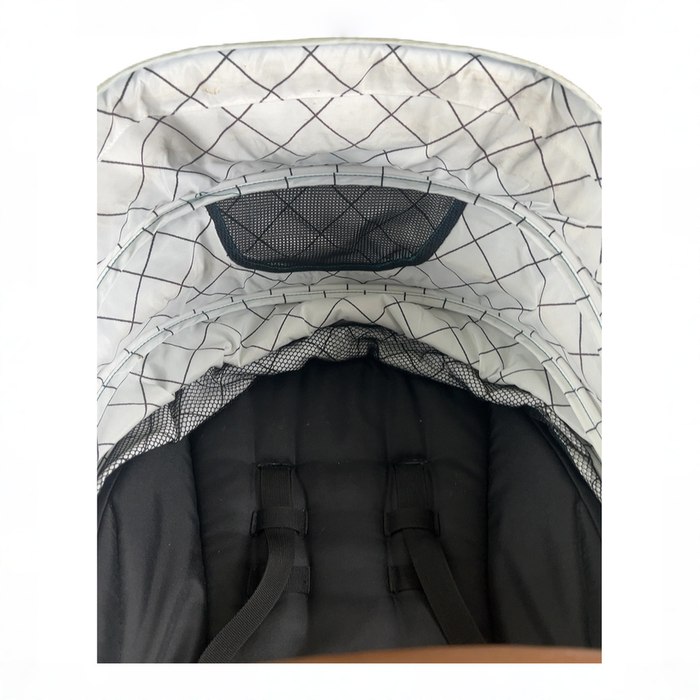 Shop Mockingbird 2nd Seat Kit with Extendable Canopy, Sea, Silver With Penny Leather, Windowpane at GoodBuy Gear