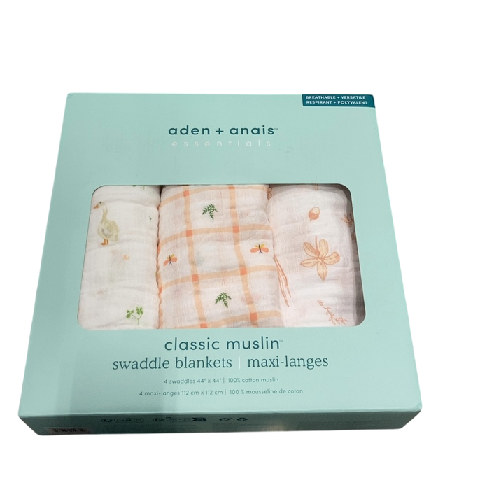 Shop Aden + Anais Essentials Cotton Muslin Swaddle (4 Pack), Country floral at GoodBuy Gear