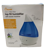 Shop Crane 4-in-1 Drop Ultrasonic Cool Mist Humidifier, Blue & White at GoodBuy Gear