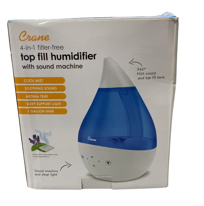 Shop Crane 4-in-1 Drop Ultrasonic Cool Mist Humidifier, Blue & White at GoodBuy Gear