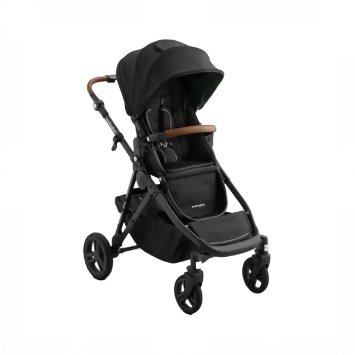 Shop Mockingbird Single to Double 3.0 Stroller, 2025, Charcoal with Penny Leather, Solid Black at GoodBuy Gear