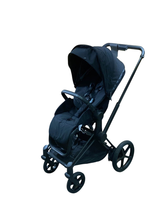 Shop Cybex E-PRIAM Electric Stroller, 2023, Deep Black, Matte Black, with Battery at GoodBuy Gear