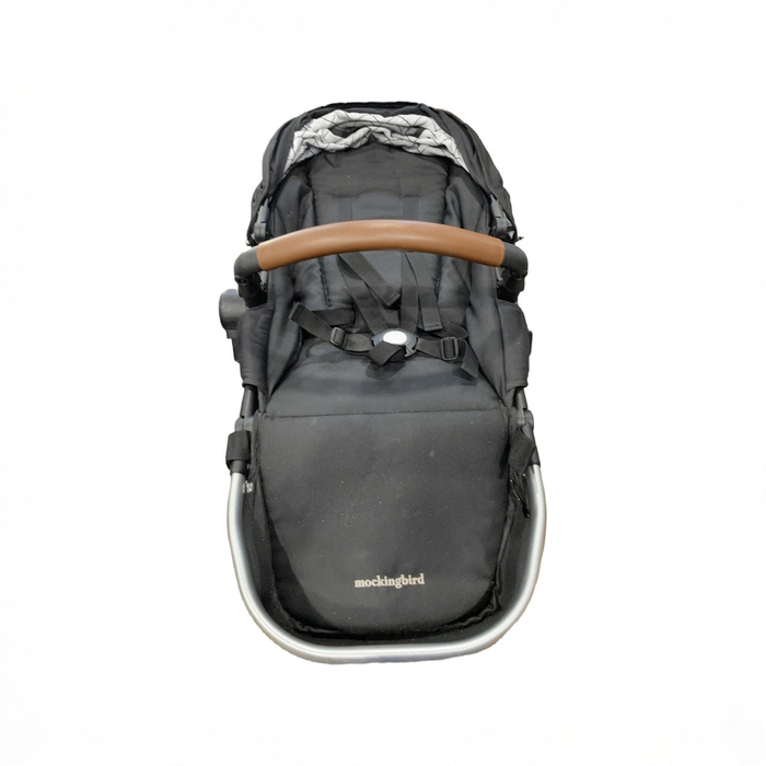 Shop Mockingbird 2nd Seat Kit with Extendable Canopy, Black, Silver With Penny Leather, Windowpane at GoodBuy Gear
