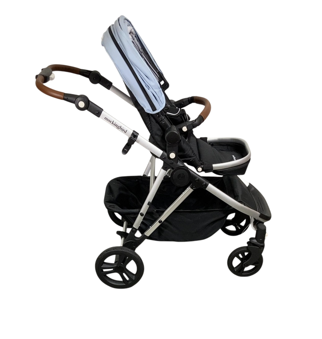 Shop Mockingbird Single to Double 2.0 Stroller, 2025, Silver With Penny Leather, Sky, Watercolor Drops at GoodBuy Gear