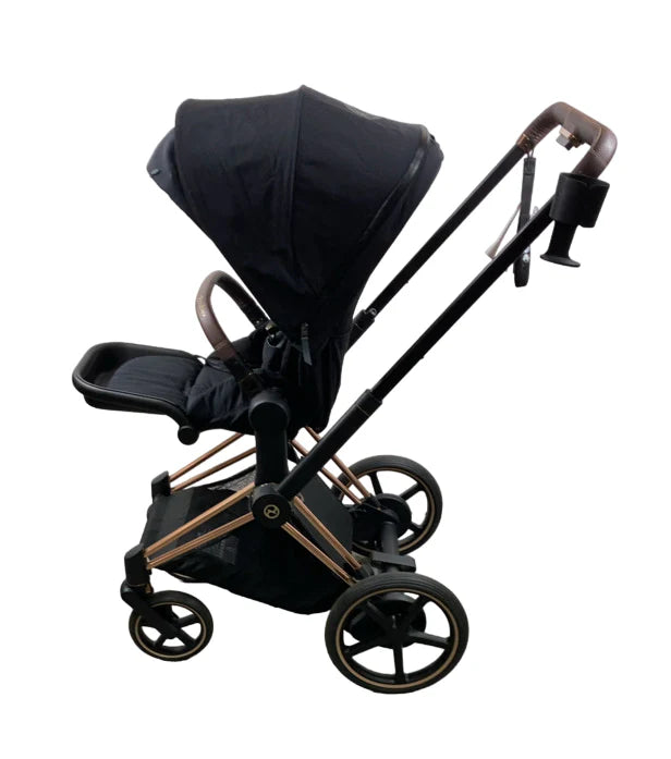 Cybex E-PRIAM Electric Stroller, 2021, Deep Black, Rosegold, without Battery