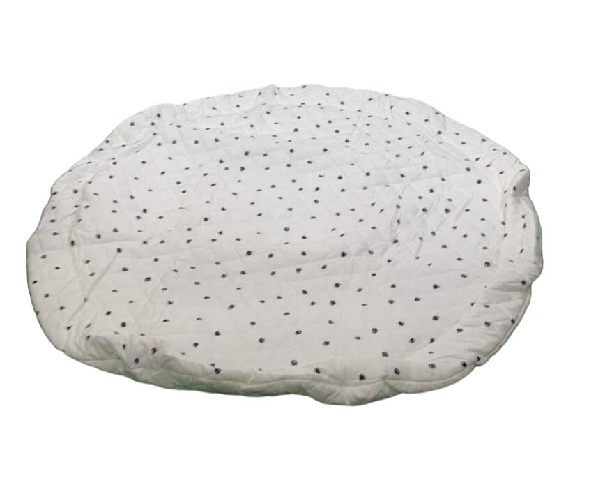 Shop Poppyseed Play Extra Padded Round Play Mat, Black Squiggle Dot at GoodBuy Gear