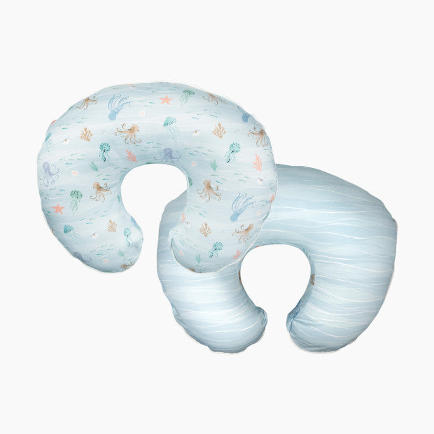 used Boppy Premium Nursing and Infant Support Pillow Slipcover, Blue Ocean