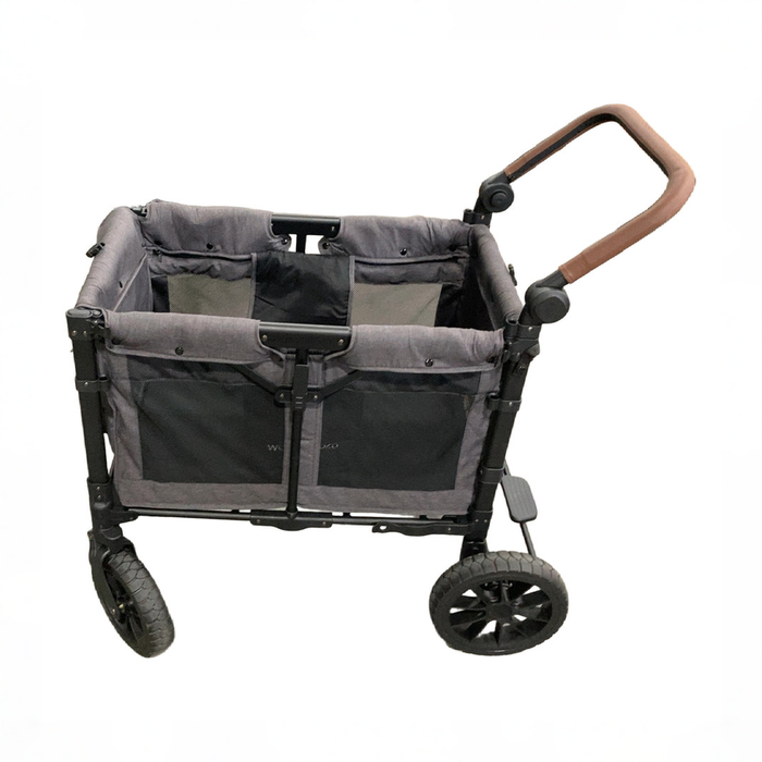 Shop Wonderfold W2 Luxe Multifunctional Double Stroller Wagon, 2024, Black Camo Fabric, Black Frame with Brown Handlebar at GoodBuy Gear