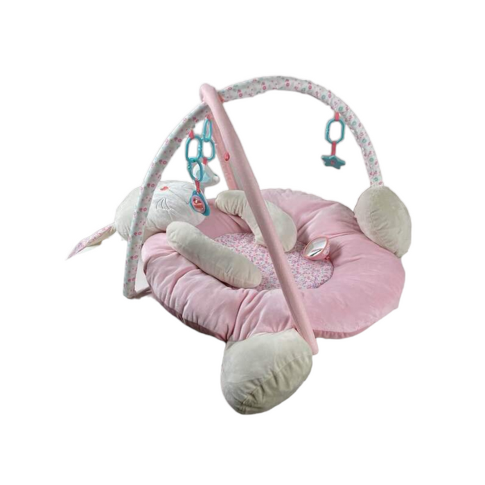 Kuandarm Pink Bunny Round Baby Gym Mat