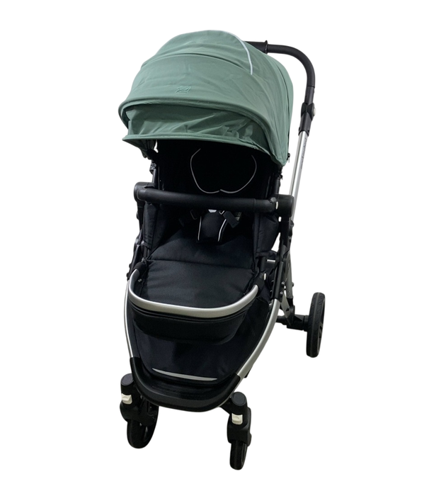 Shop Mockingbird Single 2.0 Stroller, 2024, Sage, Silver With Black Leather, Windowpane at GoodBuy Gear