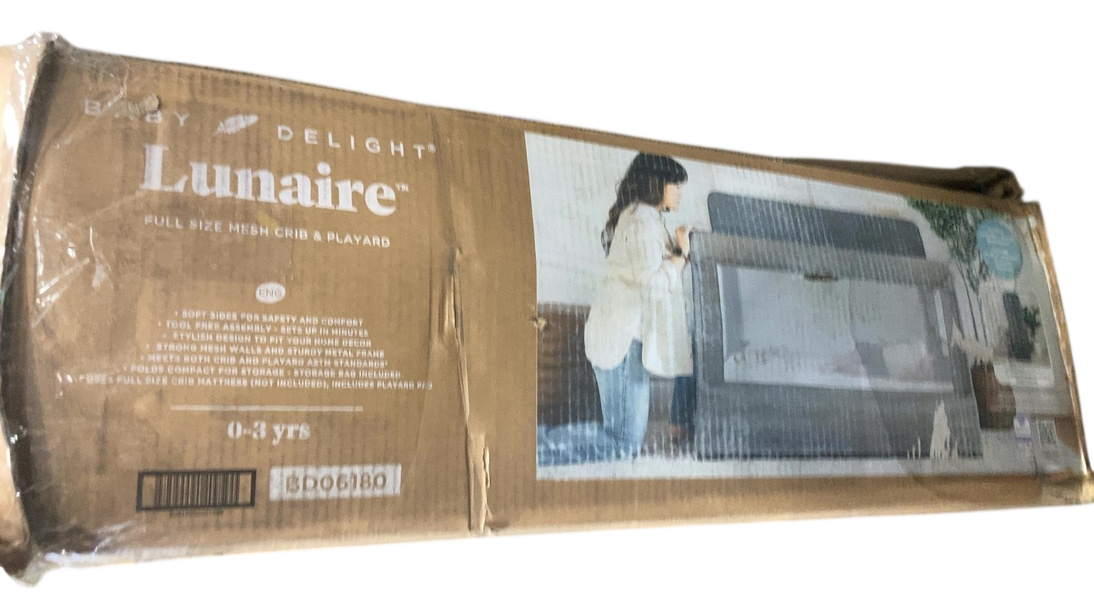 Shop Baby Delight Lunaire Full Size Mesh Crib and Playard, Charcoal Tweed at GoodBuy Gear