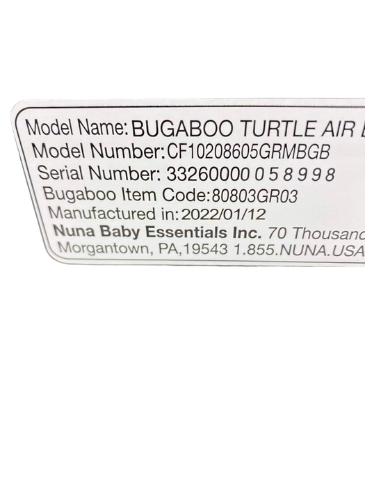 Bugaboo Turtle Air By Nuna Recline Base, Black, 2022