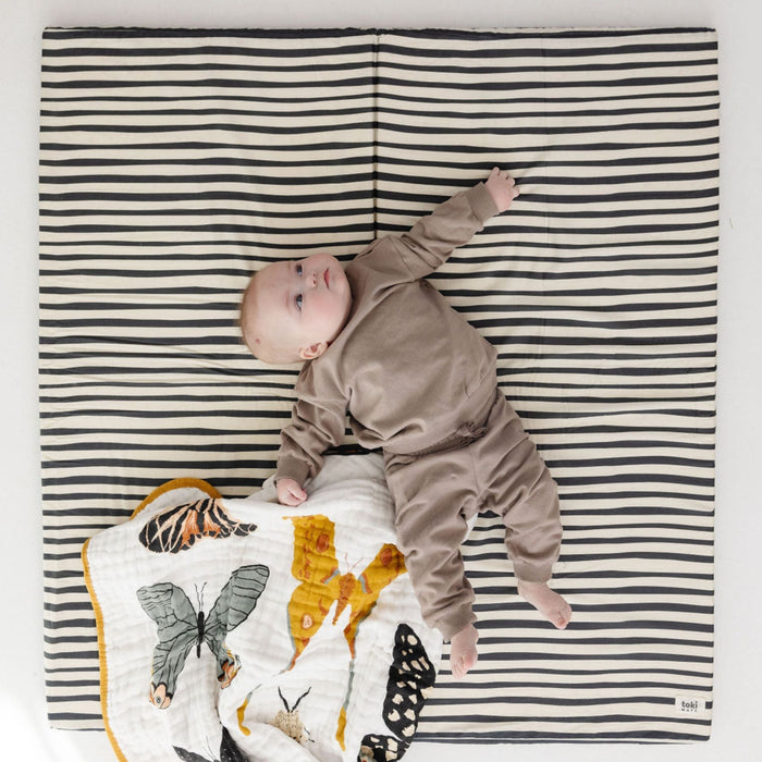 Toki Mats Padded Play Mat Cover, Bold Stripe Mat