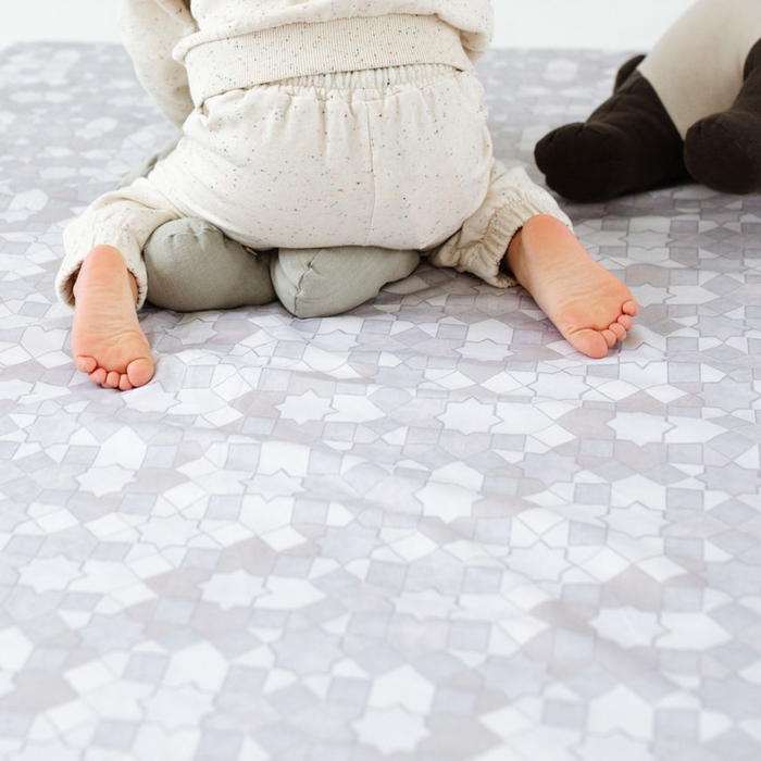 Toki Mats Padded Play Mat, Grey Mosaic Mat, Multiple Sizes