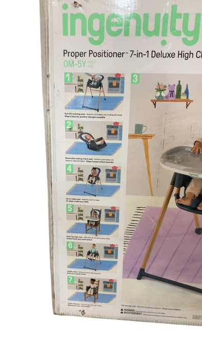 Shop Ingenuity Proper Positioner Deluxe High Chair, Chambray at GoodBuy Gear