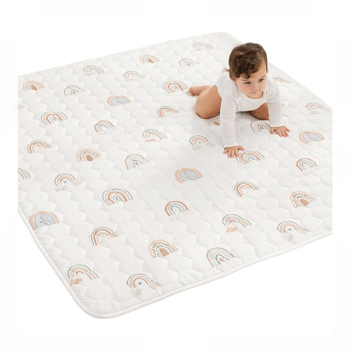 Shop Comfy Cubs Quilted Kids Play Mat, Rainbow, Square (56 in X 56 in) at GoodBuy Gear