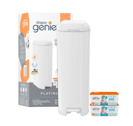 Shop Diaper Genie Platinum Pail Gift Set, Lily White at GoodBuy Gear