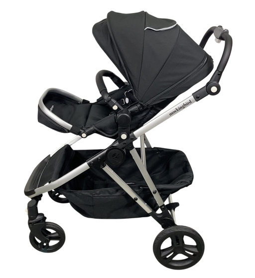 Shop Mockingbird Single to Double 2.0 Stroller, 2024, Black, Silver With Black Leather, Watercolor Drops at GoodBuy Gear