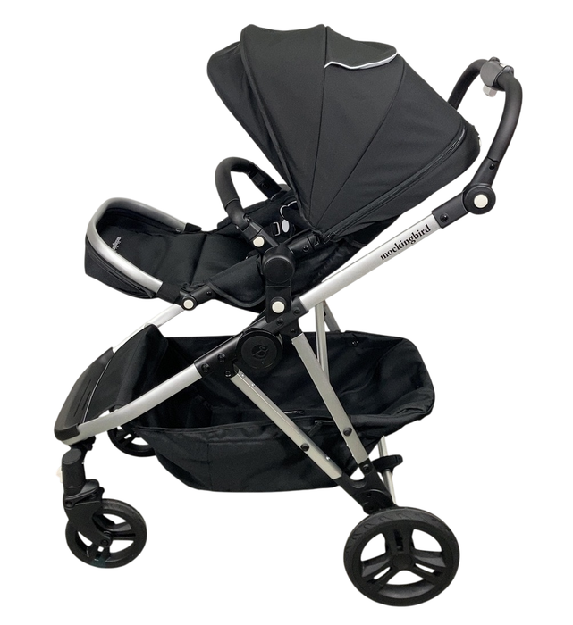 Shop Mockingbird Single to Double 2.0 Stroller, 2024, Black, Silver With Black Leather, Watercolor Drops at GoodBuy Gear