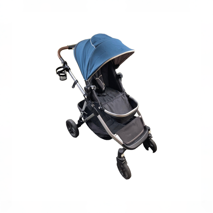 Shop DRAFT - Mockingbird Single to Double Stroller, Sea, Silver with Brown Leather, unknown, Watercolor Drops at GoodBuy Gear