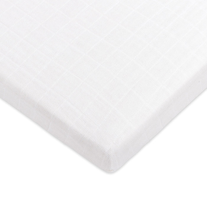 used Babyletto Muslin All-Stages Midi Crib Sheet, White