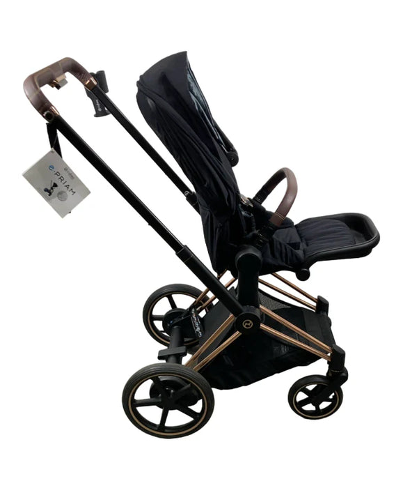 Cybex E-PRIAM Electric Stroller, 2021, Deep Black, Rosegold, without Battery