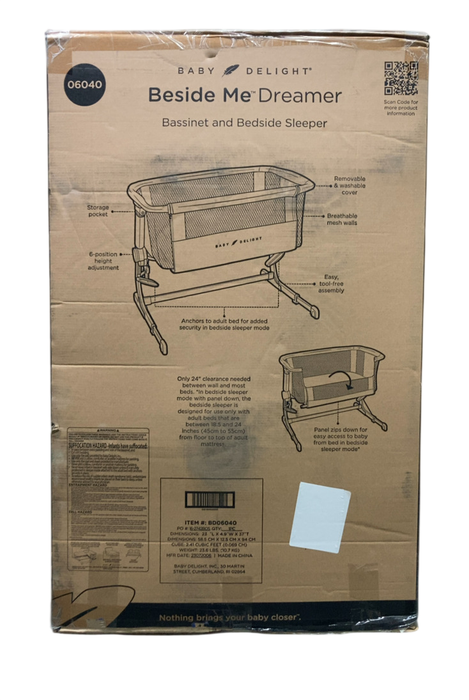 Shop Baby Delight Beside Me Dreamer Bassinet & Bedside Sleeper, Charcoal Tweed at GoodBuy Gear