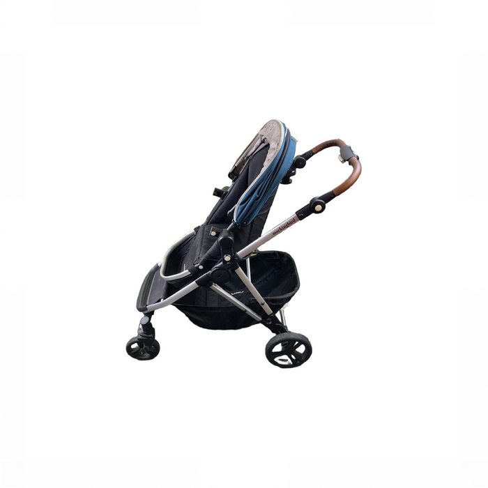 Shop DRAFT - Mockingbird Single to Double Stroller, Sea, Silver with Brown Leather, unknown, Watercolor Drops at GoodBuy Gear