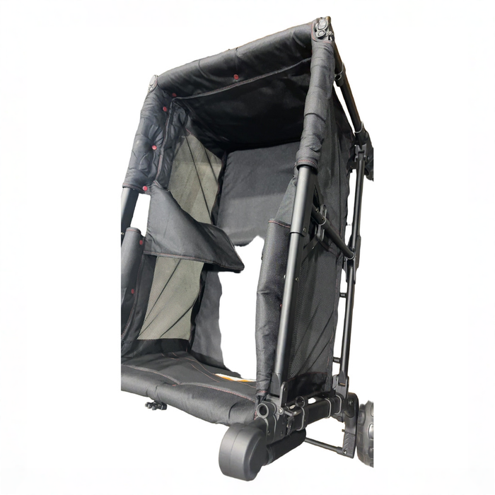 Shop Wonderfold W4 Elite Stroller Wagon, 2025, Black with Red Stitching at GoodBuy Gear
