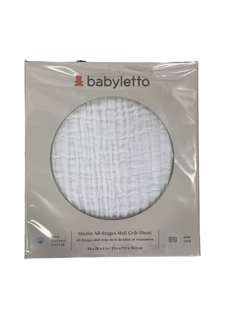 used Babyletto Muslin All-Stages Midi Crib Sheet, White