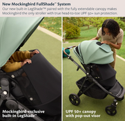 Shop Mockingbird Single to Double 3.0 Stroller, 2026, Black Windowpane, Charcoal with Penny Leather at GoodBuy Gear