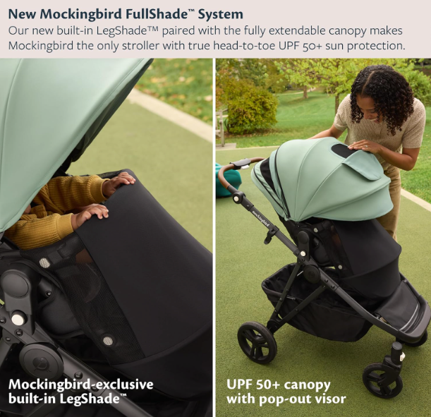 Shop Mockingbird Single to Double 3.0 Stroller, 2026, Black Windowpane, Charcoal with Penny Leather at GoodBuy Gear