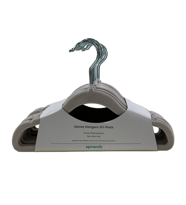 Shop Sprucely Velvet Hangers 20 Pack, Grey at GoodBuy Gear