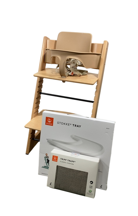 Stokke Tripp Trapp Complete High Chair, Natural, Dots Grey, 2