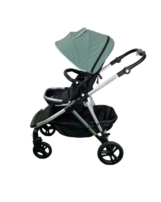 Shop Mockingbird Single to Double 2.0 Stroller, Silver with Black Leather, Windowpane, Sage, 2024 at GoodBuy Gear