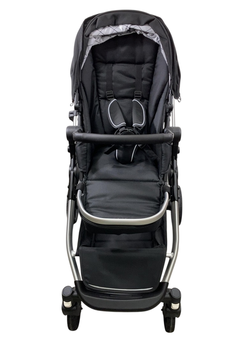 Shop Mockingbird Single to Double 2.0 Stroller, 2024, Black, Silver With Black Leather, Windowpane at GoodBuy Gear