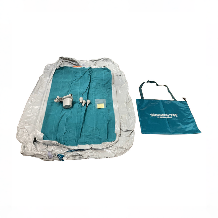 Shop SlumberPod SlumberTot Inflatable Toddler Bed, Gray/Teal at GoodBuy Gear
