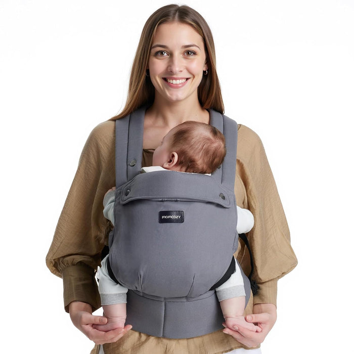 Momcozy 3-in-1 PureHug Baby Carrier, Grey, Cotton