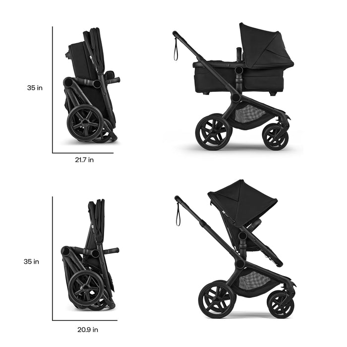 Bugaboo Fox 5 Renew Bassinet and Seat Stroller, 2025, Black Frame, Heritage Black