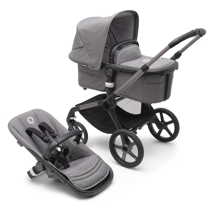 Shop Bugaboo Fox 5 Stroller, 2024, Black Frame, Grey Melange at GoodBuy Gear