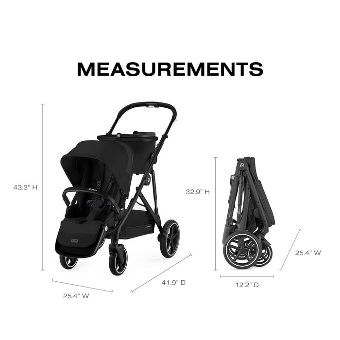 Shop Cybex Gazelle S Modular Stroller, 2025, Black Frame, Moon Black at GoodBuy Gear